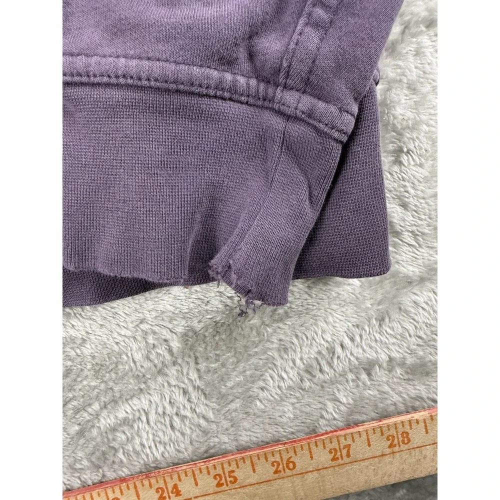 The North Face Hoodie Men's M Purple Box Logo Pullover Sweatshirt Distressed